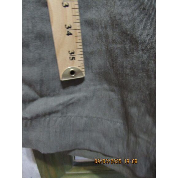 A New Day size 8 wide leg dark green pants fall button zipper elastic back comfy - Picture 3 of 9